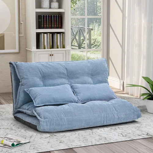 Miniatura 13 de Quarte Moderna silla tapizada de ocio, silla giratoria de tela de peluche con ruedas móviles y 3 almohadas, perfecta para sala de estar y dormitorio
