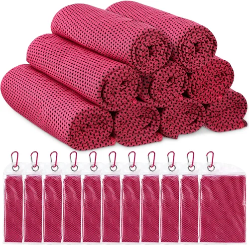 Miniatura 9 de Redbaker Paquete de 20 toallas de enfriamiento a granel (40 x 12 pulgadas), toallas de hielo para cuello y cara, trapo de microfibra suave