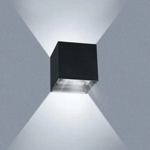 Miniatura 8 de Juyace Aplique LED de 20 W 6000 K para pared arriba y abajo, iluminación exterior, sin fotocélulas, con ángulo ajustable, cuadrado, 4.7 pulgadas