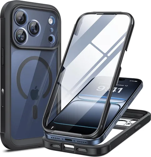 Miniatura 88 de Miracase Funda para iPhone 13 de 6.1 pulgadas, [sin burbujas] funda de teléfono de cuerpo completo con pantalla de vidrio completa integrada, sin