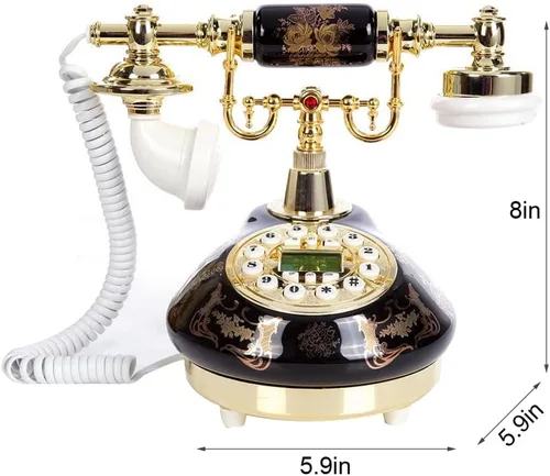 Miniatura 3 de Teléfono Fijo Antiguo con Cable de Estilo Vintage 1960, Sistema de Teléfono Vintage con Cable para Casa y Oficina, Conjunto de Teléfono Retro
