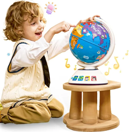 SMILESSKIDDO Globo para niños - Juguetes de aprendizaje para niños de 2 años, globo interactivo con iluminación dinámica y música, juguetes