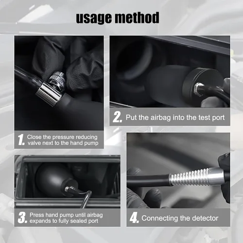 Miniatura 6 de ELMCONFIG Adaptador de admisión rápida, vejiga de máquina de humo automotriz, probador de bloqueo, tapón de fuga inflable, probador de fugas