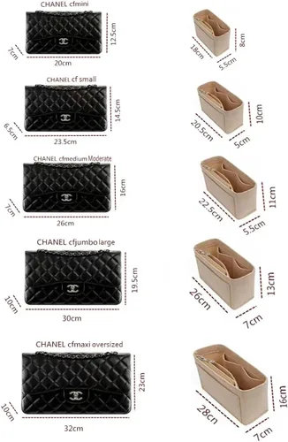 Miniatura 6 de Lckaey Bolsa Organizador Inserto para Chanel Classic Flap Mini Bag Shaper Monedero Inserto - Bolso Premium Felt Organizer 2009Purple-mini