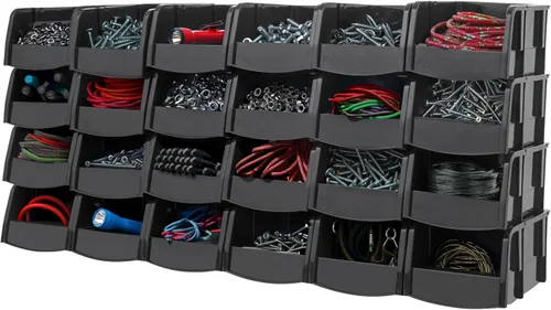 Miniatura 13 de IRIS USA Contenedores de almacenamiento apilables medianos, paquete de 8, 11 pulgadas de largo x 6 pulgadas de ancho x 5 pulgadas de alto, fabricado