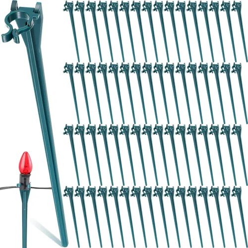 Miniatura 9 de Estacas de luz de Navidad universales para patio, césped, vacaciones, tira de luces C7 C9, estacas de suelo de 7.5 pulgadas para luces de Navidad al