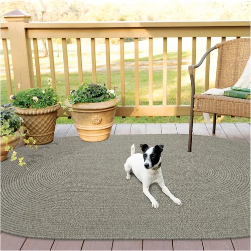 Miniatura 46 de Alfombra ovalada trenzada gris humo de 20 x 30 pulgadas, lavable para interiores y exteriores, decoración campestre para cocinas y entradas