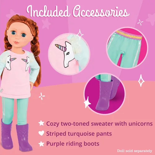 Miniatura 15 de Glitter Girls Accesorios para muñecas de 14 pulgadas - Juego de mochila y fiesta de pijamas - Tie - Saco de dormir teñido, almohada arcoíris