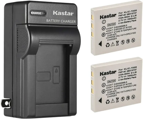 Kastar 2-Pack Battery and AC Wall Charger Replacement for Sanyo NP-40 Battery - UF553436 Charger for Sanyo Xacti VPC-E1075, VPC-E1090, VPC-E760,