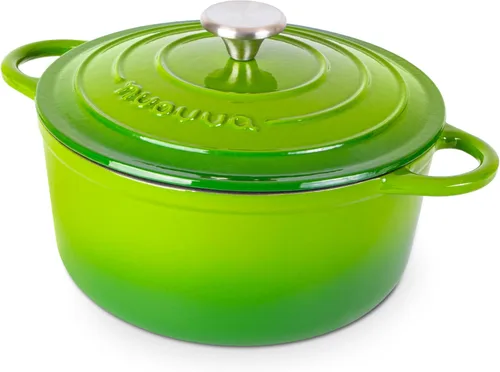 Miniatura 10 de Nuovva Olla Holandesa de Hierro Fundido Esmaltado con Tapa – Cazuela Antiadherente de 6.4 Cuartos – Resistente y Apta para Horno hasta 500°F