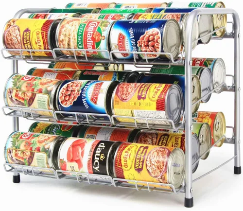 Miniatura 2 de Organizador de latas para despensa, dispensador de almacenamiento de latas para alimentos enlatados (3 niveles)