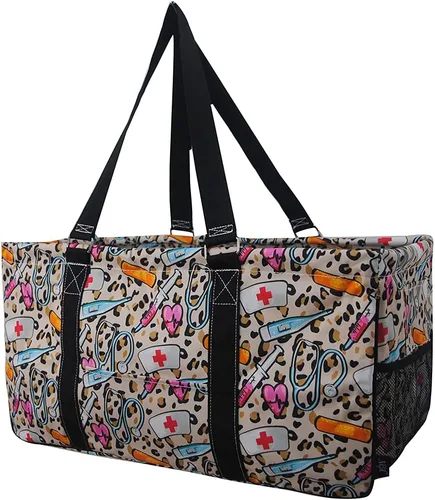 Miniatura 57 de NGIL Bolsa de comestibles reutilizable extra grande plegable de gran tamaño para comestibles, almacenamiento, picnic, playa, Flecha-negro