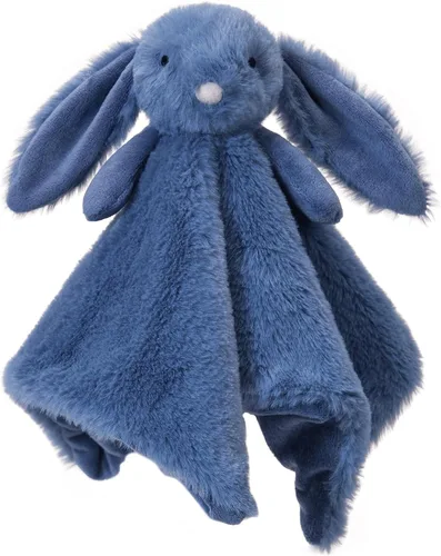 Manta de felpa con animales de peluche de Apricot Lamb, conejo azul marino, manta de personaje para guardería de bebé, lujosa mantita acogedora, de