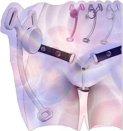 Miniatura 7 de Jaula plana masculina con correa ajustable de tres vías, dispositivos invertidos planos populares -USLA05 (B: rosa, corto)