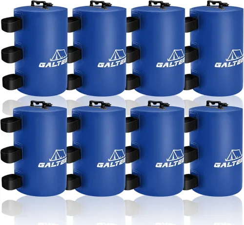 Bolsa de pesas de agua para toldo, 176 libras, juego de 8 pesos para patas de toldo para toldos, toldos, tienda de campaña, cenador, azul, 10 l/PC