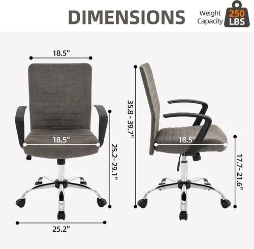 Miniatura 3 de 422 High Back Ribbed Office Chair Ergonomically Designed with Armrest Executive Swivel Computer Chairs with Wheels for Conference Study Leisure