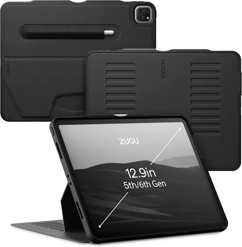 ZUGU - Funda protectora ultra delgada para iPad Pro de 12.9 pulgadas de 5ª y 6ª generación de 2021/2022 con soporte, cubierta protectora delgada con