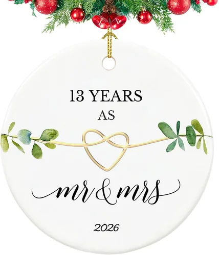 Miniatura 25 de Adorno de 50 aniversario, regalos para aniversario de boda de 50 años, regalos de boda 50 para padres, parejas, 2.9 pulgadas, cerámica de 50 años
