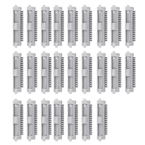 25 varillas de cabello permanente, rodillos de plástico para ondas frías, pinzas para rizador, barra de permanente, herramienta de peinado de 1