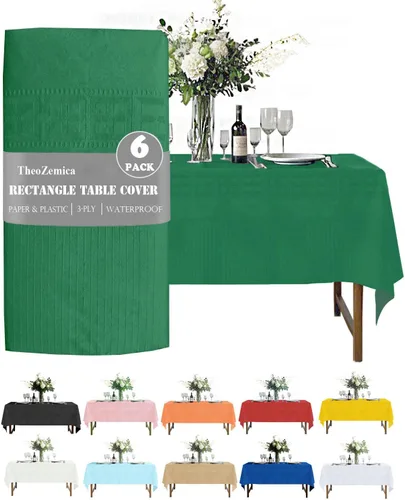 Miniatura 15 de Black Disposable Paper Tablecloth for Rectangle Tables 4 Pack, 54×108 Inch Waterproof 2 Ply Paper with Plastic Backing, Party Table Cover for