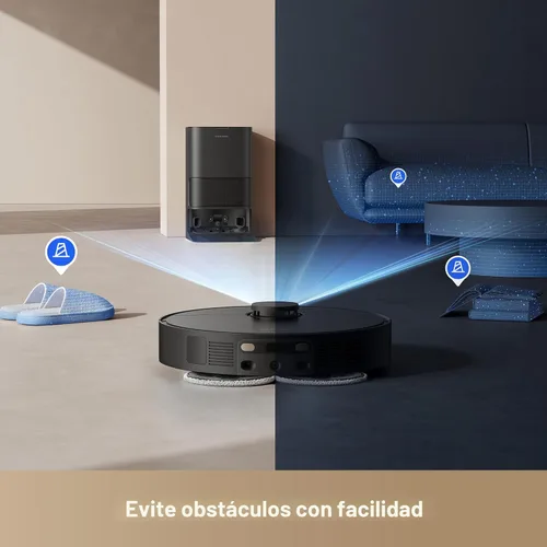 Miniatura 8 de DREAME L40s Ultra CE Robot Aspirador y Trapeador Combo con muelle de autovaciado, succión de 13,000 Pa, fregona autolimpiante y elevación Negro