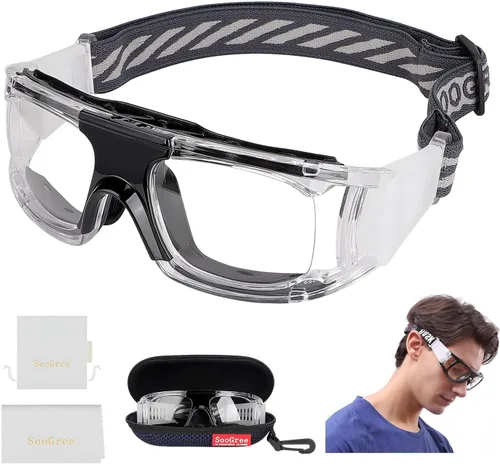 Miniatura 14 de SooGree Sports Glasses - Racquetball Goggles Basketball Football Eye Protective G8033 Marco Negro Almohadilla Gris