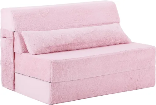 Miniatura 10 de Tiita Sofá cama plegable tamaño individual, colchón convertible con almohada, colchón de pana gruesa para el suelo, sofá cama con bolsillo lateral