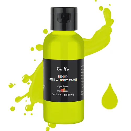 Miniatura 13 de Go Ho Pintura líquida blanca para rostro y cuerpo, a base de agua, especial FX y maquillaje de Halloween Blanco
