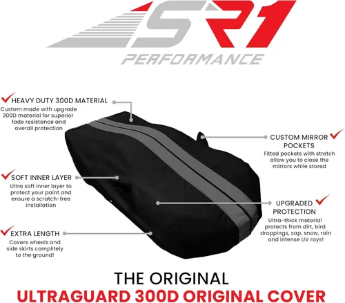 Miniatura 4 de Camaro Ultraguard Plus 2010-2023 - Funda para automóvil, protección para interiores y exteriores, resistente al agua, 300 denier, ajuste Negro