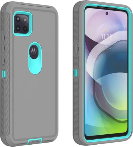 Miniatura 8 de Funda para Motorola Moto One 5G Ace, funda resistente de poliuretano termoplástico suave, policarbonato duro, resistente, a prueba de golpes, a Negro