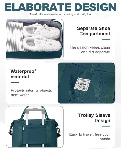 Miniatura 71 de Bolsa de viaje para mujer, bolsa deportiva para gimnasio, H-Negro
