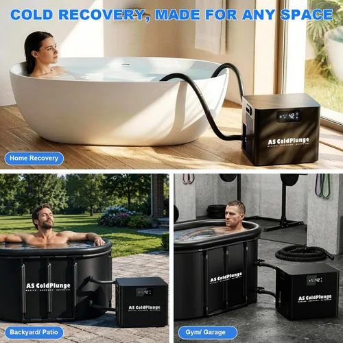 Miniatura 7 de AS ColdPlunge Enfriador de Agua para Baños de Hielo para Sumersión Fría, Enfriador de Sumersión Fría de 1/3 HP con Filtro Integrado y Bomba, Bomba