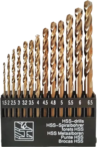 Miniatura 12 de Juego de brocas de cobalto M35 de 13 piezas, métricas de 0.079 a 0.315 pulgadas, brocas helicoidales HSS Jobber para metal duro, acero inoxidable