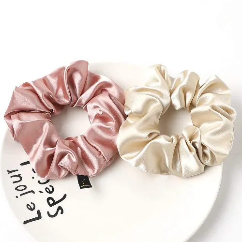 Miniatura 7 de Scrunchies Lazos para el Cabello para Mujeres - Grandes Coleteros de Satén de Seda Bandas Elásticas para el Cabello Accesorios Suaves y Grandes