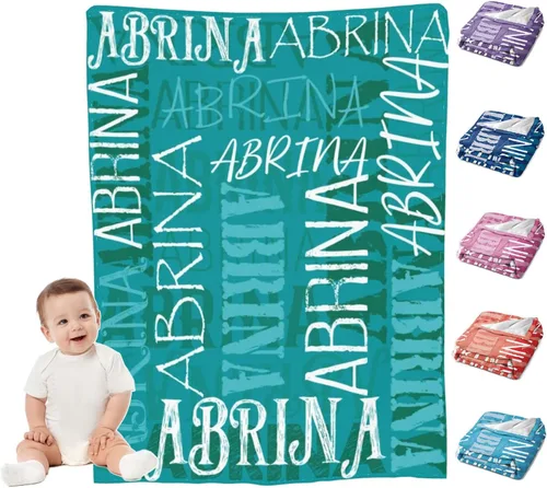 Miniatura 13 de Mantas de bebé personalizadas para niño, manta suave personalizada con nombre para niños, regalos personalizados para bebés recién nacidos, manta