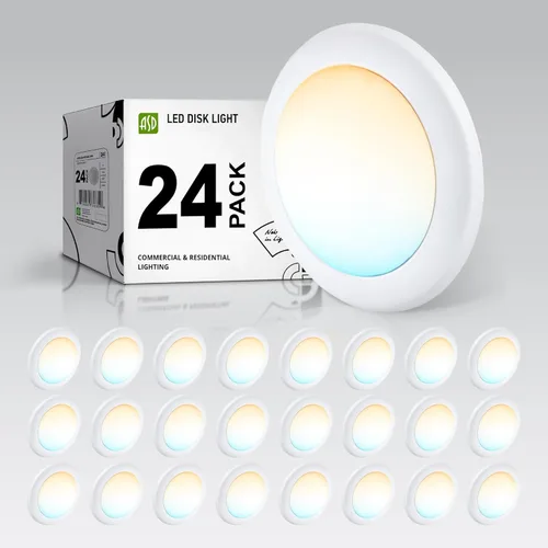 Miniatura 10 de ASD Paquete de 12 luces LED de disco de 6 pulgadas, 15 W 5000 K luz diurna 1300 LM CRI90+, luminaria empotrable regulable de techo, montaje en Blanco