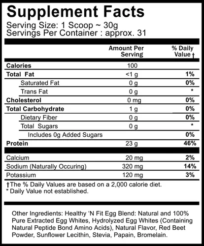 Miniatura 3 de Healthy N Fit 100% proteína de huevo - fresa (2 libras): 100% proteína de clara de huevo más péptidos naturales. naturalmente endulzados, cero