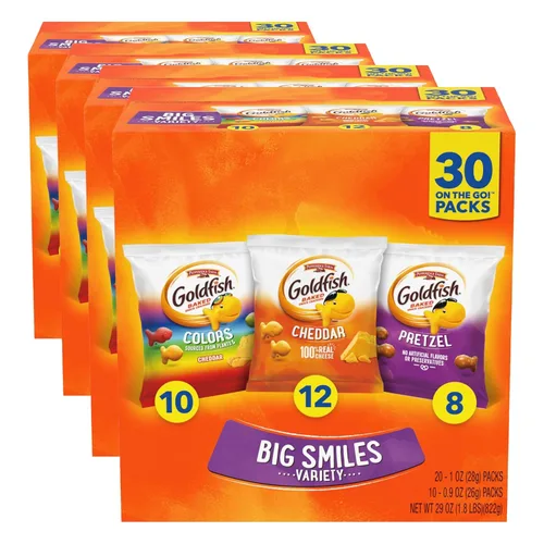 Miniatura 24 de Goldfish Galletas de Queso Cheddar, Galletas de Snack Horneadas, Paquetes de Snack de 1 onza para Llevar, Caja de 20