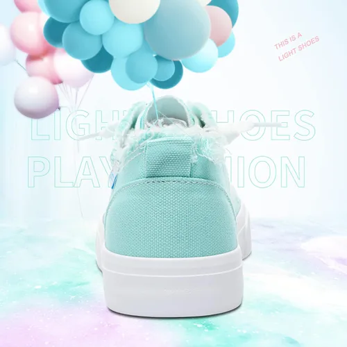 Miniatura 4 de Obtaom Play Tenis de lona para mujer, sin cordones, a la moda, blanco desgastado y estampado de leopardo