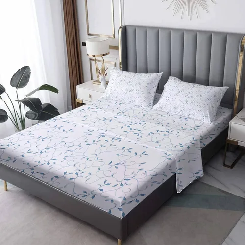 Sábanas para plantas tamaño individual, sábanas botánicas de hojas, sábanas y fundas de almohada estampadas de 3 piezas, sábana bajera ajustable de