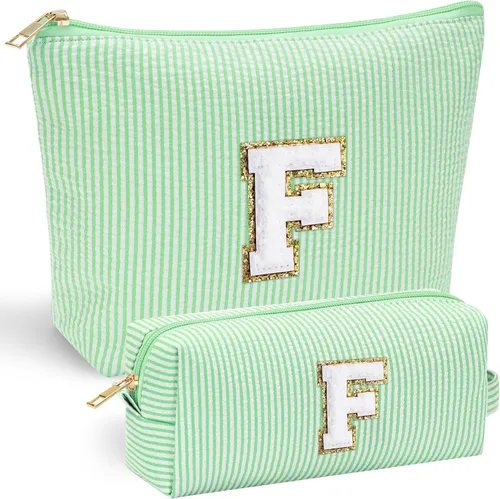 Miniatura 23 de YOOLIFE Regalos del Día de la Madre para mujeres, bolsa de maquillaje con inicial, bolsa de cosméticos, bolsa de maquillaje de viaje, regalos Rosado