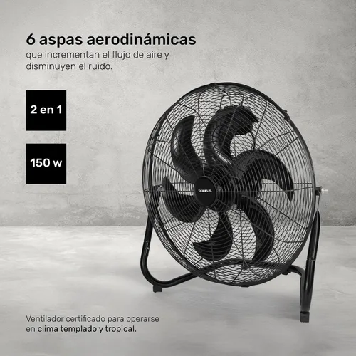 Miniatura 4 de Taurus FLASH - Ventilador industrial de piso de 20 pulgadas, ventilador de parrilla de metal de alta velocidad con cuchillas de plástico