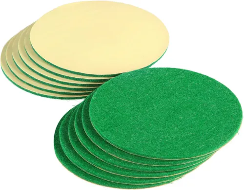 Miniatura 3 de Gejoy 94 mm Hockey Paddle Pads Self Adhesive Replacement Hockey Mallet Felt Pads Green Felt Sticker for 96 mm Pushers