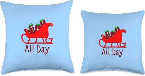 Miniatura 3 de Sleigh All Day Funny Witty Christmas X-mas Pun Throw Pillow