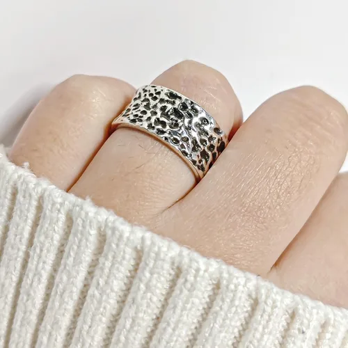 Miniatura 182 de Anillo de plata de ley 925, minimalista, ajustable, hecho a mano, para mujeres y niñas