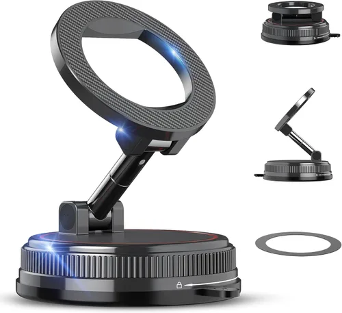 Miniatura 8 de Soporte magnético para teléfono de automóvil, compatible con MagSafe, soporte de automóvil con succión al vacío de 108 libras, soporte magnético