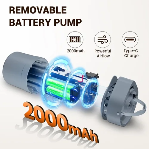 Miniatura 6 de Colchón para Jeep con Bomba de Aire Inalámbrica, Colchón de Aire para SUV de 10 Pulgadas, Cama de Camping para Jeep Wrangler JK JKU JL JLU Unlimited