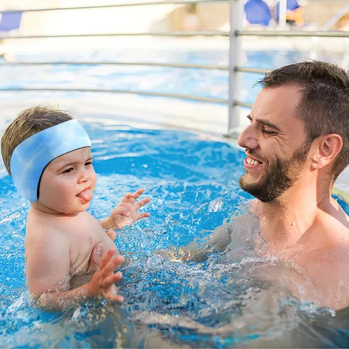 Miniatura 7 de HeySplash Diadema de natación, tapones para los oídos de natación, banda para los oídos de nadador, tapones para los oídos para niños, protector