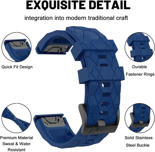 Miniatura 3 de Compatible con Garmin Fenix 7X Band 1.024 in de ancho, correas de reloj suaves de repuesto para Fenix 7X/Fenix 6X/Fenix 6X Pro/Fenix 5X/Fenix 5X