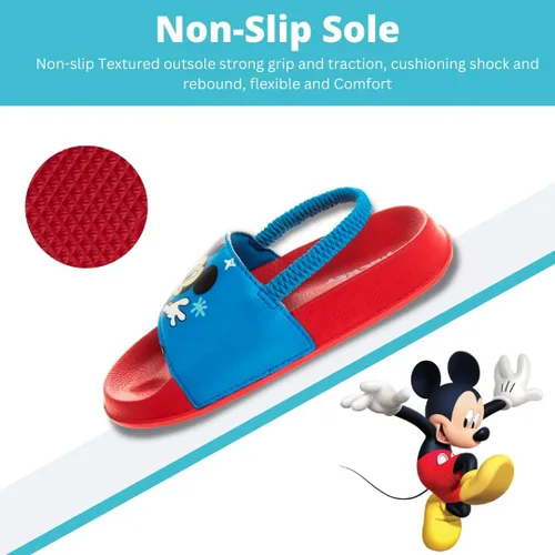Miniatura 4 de Disney Minnie Mouse, Encanto, Mickey, Lightning McQueen, Frozen Elsa Anna Girl - Sandalias de verano para niños con correa trasera para la playa